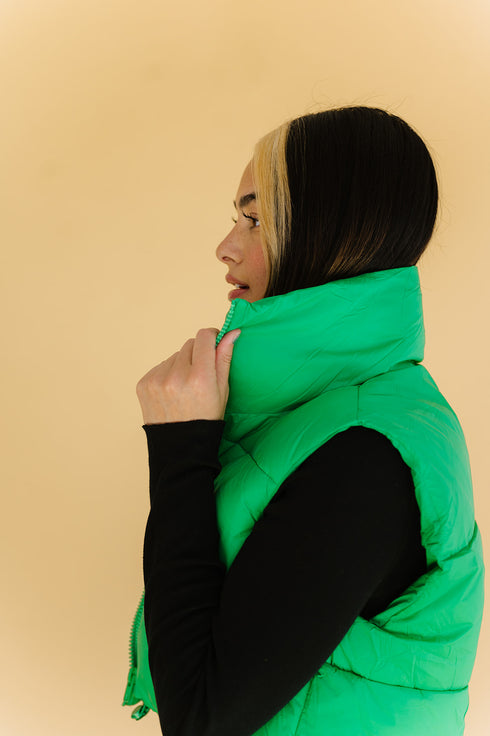 Cool Girls Club Puffer Vest // Green