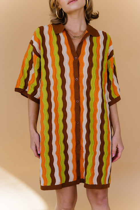 Vibe Check Knit Dress // Brown