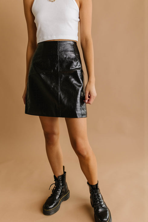 Fall Edit Croc Mini Skirt