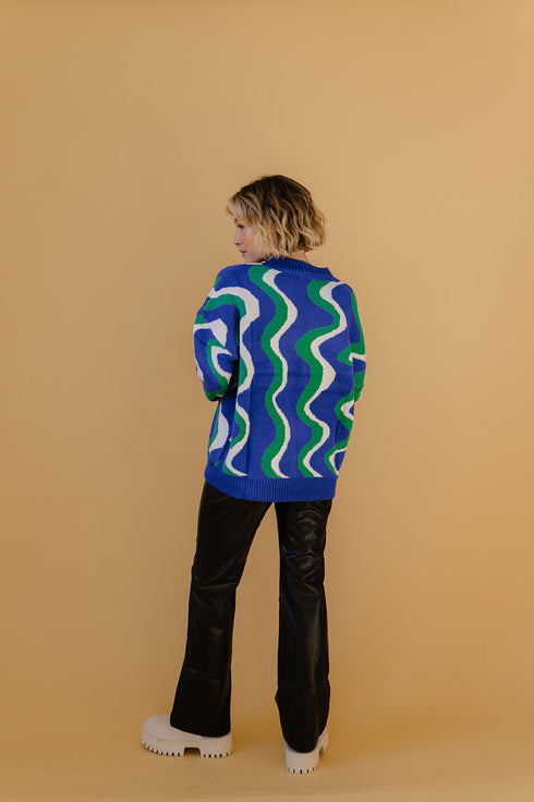 Heart Of Glass Sweater// Electric Blue