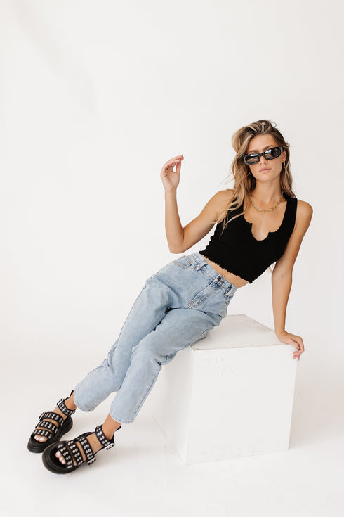 Too Cool For School Tank// Black