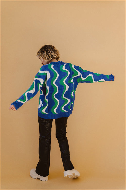 Heart Of Glass Sweater// Electric Blue