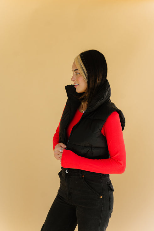 Cool Girls Club Puffer Vest // Black