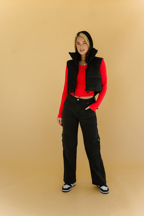 Cool Girls Club Puffer Vest // Black