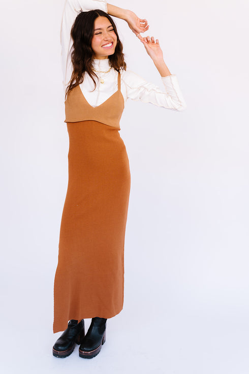 Soho Chic Knit Dress// Brown Multi