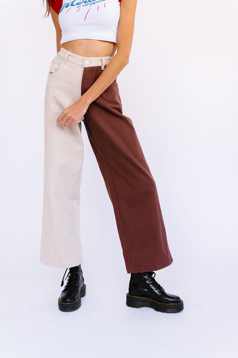 Keeping Cool Color-Block Pant// Chocolate