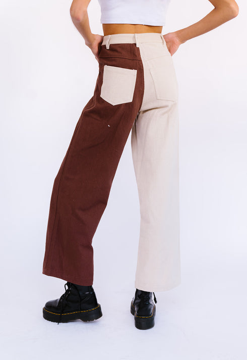 Keeping Cool Color-Block Pant// Chocolate
