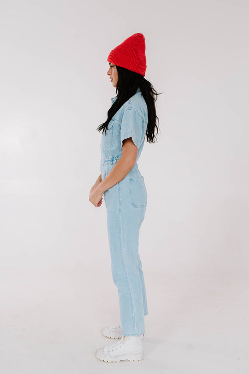 Kiss Cam Denim Jumpsuit