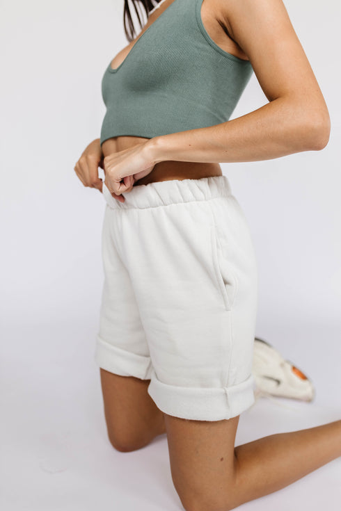 The Hailey Sweat Short // Stone *RESTOCKED*