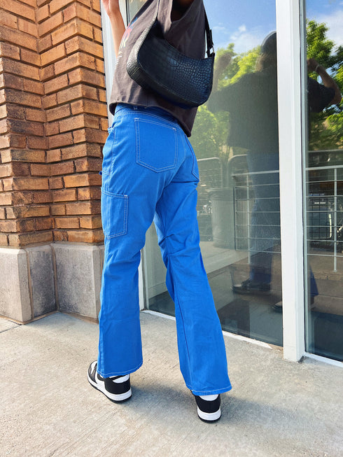Don't Blame Me Cargo Pants// Cobalt