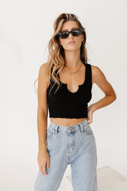 Too Cool For School Tank// Black