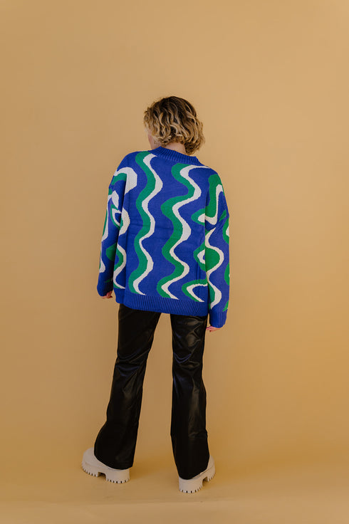 Heart Of Glass Sweater// Electric Blue