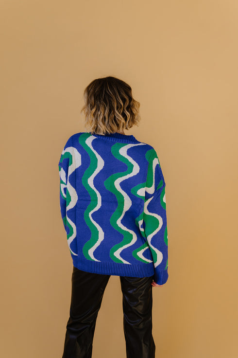Heart Of Glass Sweater// Electric Blue