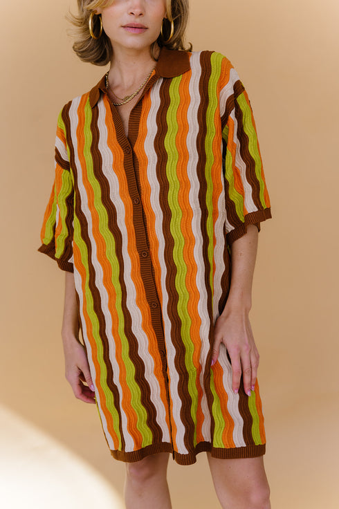 Vibe Check Knit Dress // Brown