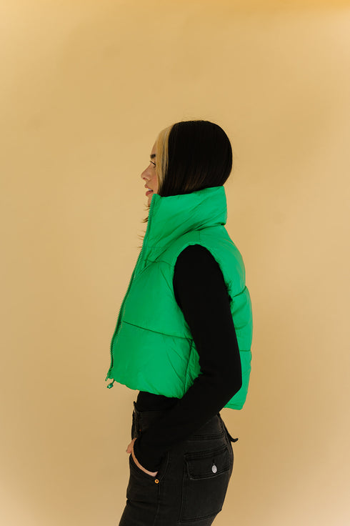 Cool Girls Club Puffer Vest // Green