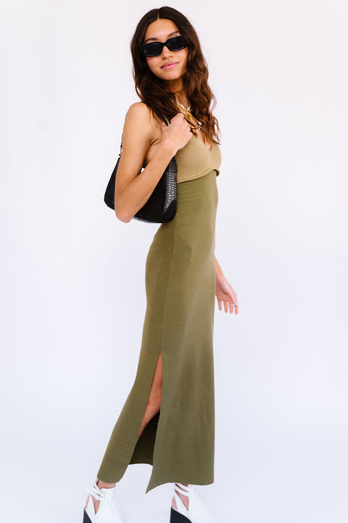 Soho Chic Knit Dress// Olive