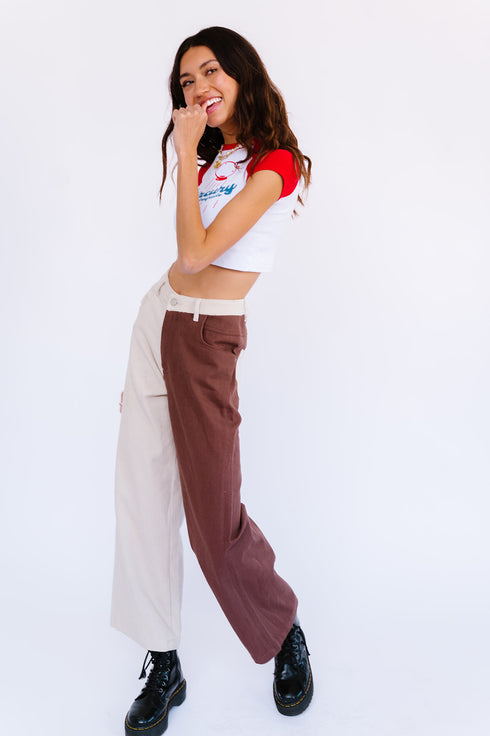 Keeping Cool Color-Block Pant// Chocolate