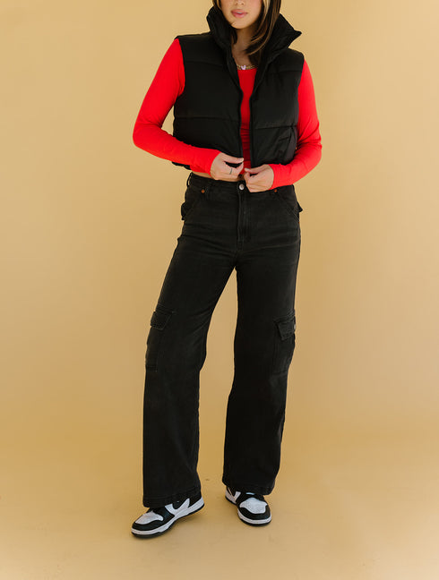 Cool Girls Club Puffer Vest // Black