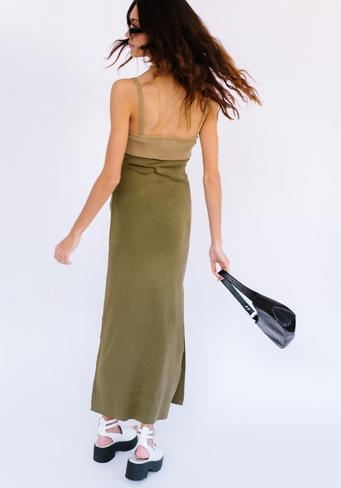Soho Chic Knit Dress// Olive