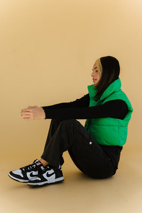 Cool Girls Club Puffer Vest // Green