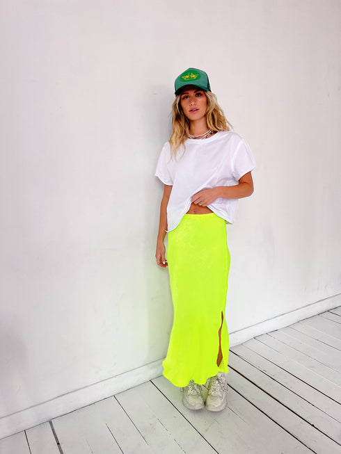 On Edge Neon Midi Skirt