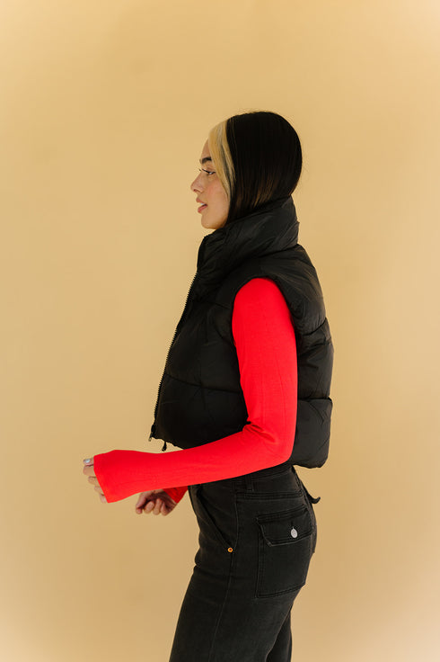 Cool Girls Club Puffer Vest // Black