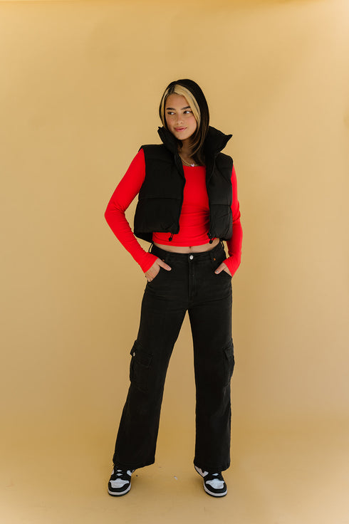 Cool Girls Club Puffer Vest // Black