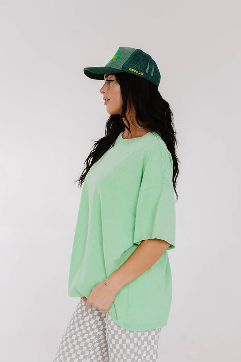 Neon Sun Boyfriend Tee // Lime