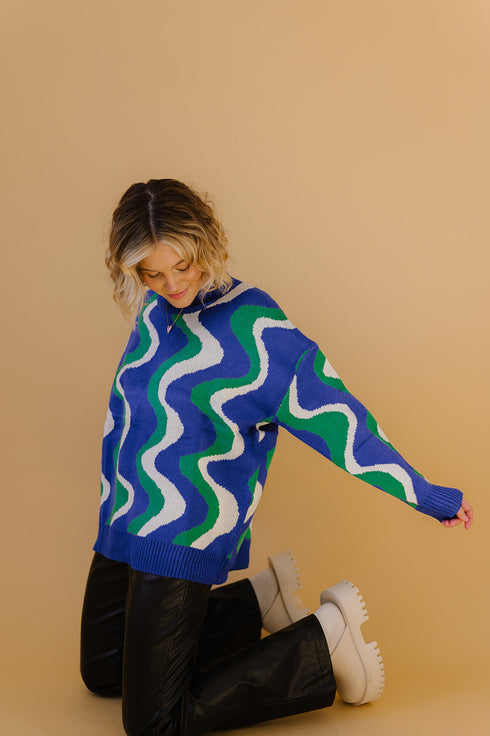 Heart Of Glass Sweater// Electric Blue