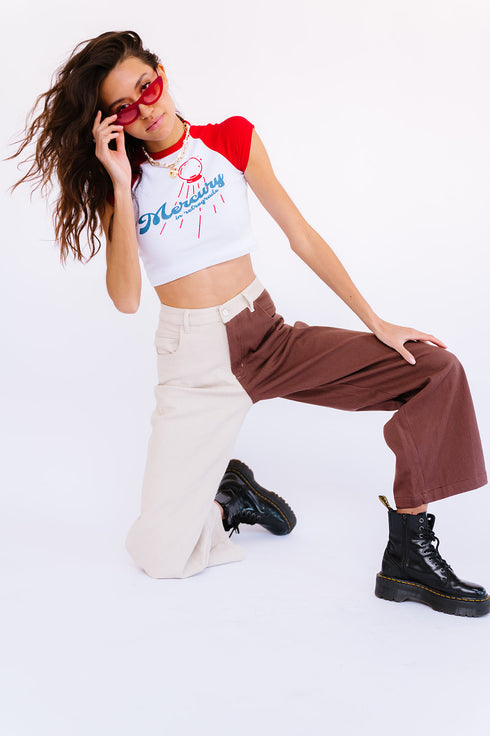 Keeping Cool Color-Block Pant// Chocolate