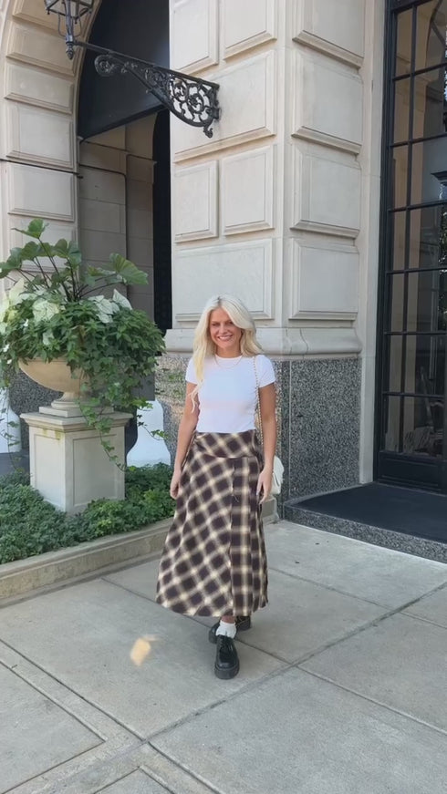 check pleats skirt – biscuit closet